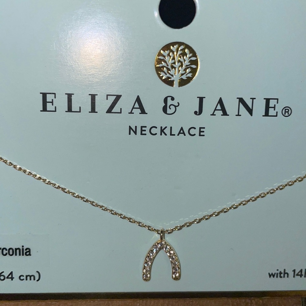 ❤️ gold plated sterling silver cubic zirconia necklace ❤️ 16 inch.